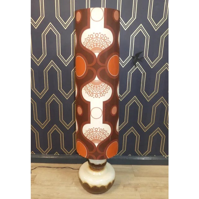 Floor Lamp with Ceramic Base and Space Age Shade, 1970s For Sale - Image 9 of 12