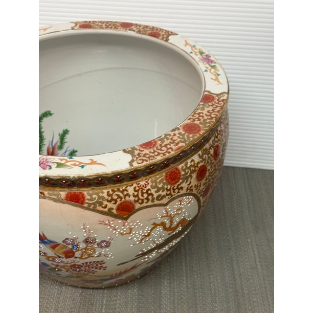 Satsuma-Style Porcelain Jardiniere, Vintage For Sale - Image 4 of 12