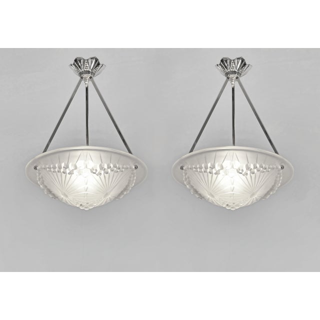 1930s French Art Deco Pendant Light by Charles Schneider & Andre Neut - 2 Available For Sale - Image 12 of 12