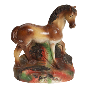 Vintage Painted Chalkware Horse Sculpture / Figurine