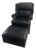 Hancock & Moore Blue Royal Leather Wingback Chair With Ottoman For Sale