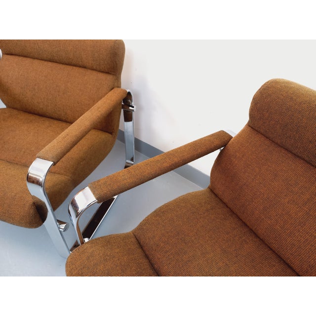 Metal Vintage Eero Aarnio Armchairs for Framac in Fabric and Chrome from the 1960s and 70s by Eero Aarnio, 1970s, Set of 2 For Sale - Image 7 of 18
