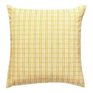 The House of Scalamandré Check Please Outdoor Pillow, Goldenrod For Sale