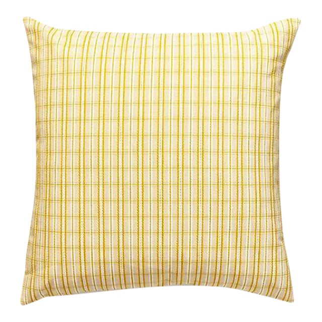 The House of Scalamandré Check Please Outdoor Pillow, Goldenrod For Sale