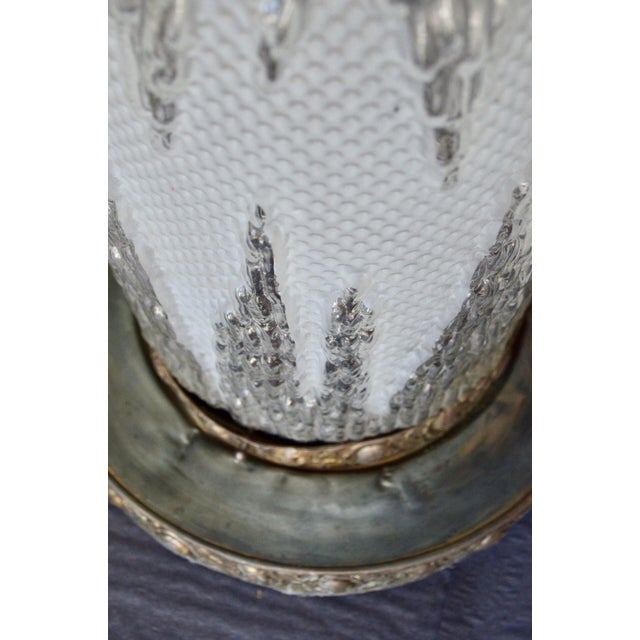 Art Deco Molded Glass and Brass Ceiling Lights, 1930s, Set of 4 For Sale - Image 11 of 18