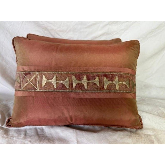 Modern Pair of Petite Fortuny Pillows For Sale - Image 3 of 5