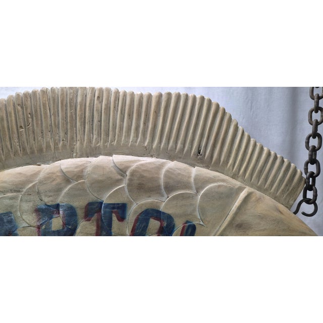 Edgartown Seafood Carved Flounder Trade Sign For Sale - Image 11 of 12