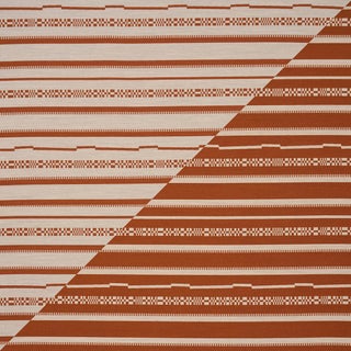 Schumacher Skyline Stripes Reversible Fabric In Burnt Orange For Sale