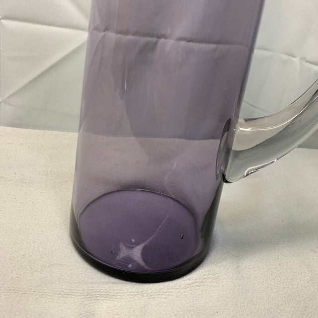 Mid-Century Modern 1960s Mid Century Modern Purple Glass Cocktail Pitcher For Sale - Image 3 of 5