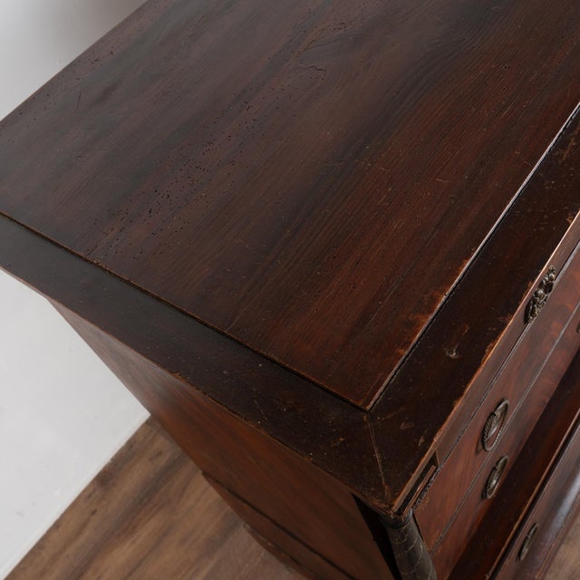 Early 19th Century Danish Pine Large Chest of Five Drawers With Original Painted Finish For Sale - Image 4 of 14
