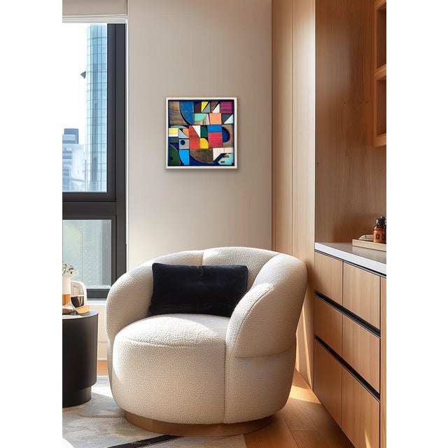 Shabby Chic Color Build: Summer Sail in Royal Blue Abstract Artwork by Poppy Dodge For Sale - Image 3 of 6