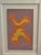 Modernist abstract gouache painting on paper of biometric forms presented under glass in an impressive wood frame.