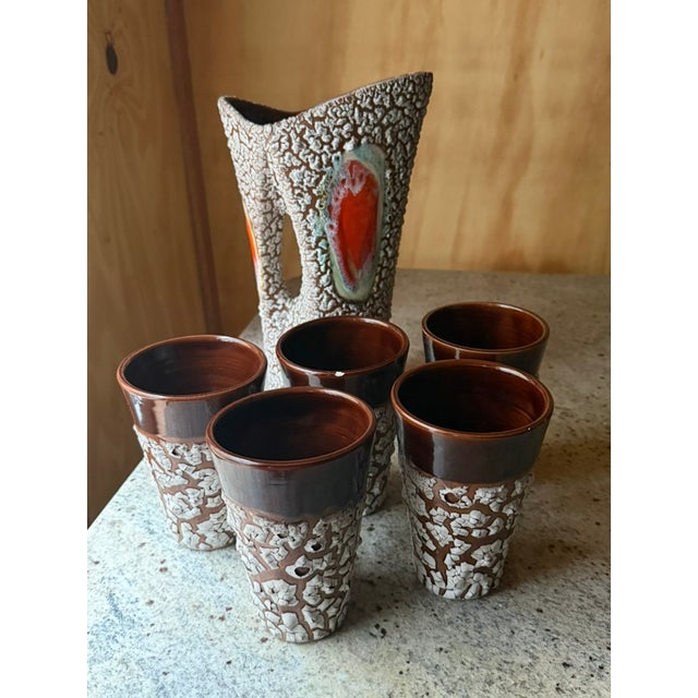 Vintage Ceramic Pitcher from Vallauris, 1970s, Set of 6 For Sale - Image 16 of 18
