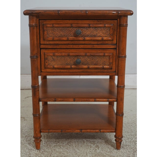 Age: Approx: 20 Years Old Details: Factory Distressed Nicely Finished On All Sides Dovetailed Drawer Construction Rattan...