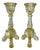 Pair of Depression Era Heisey Empress Sahara Yellow Glass Dolphin-Toe Candlesticks For Sale