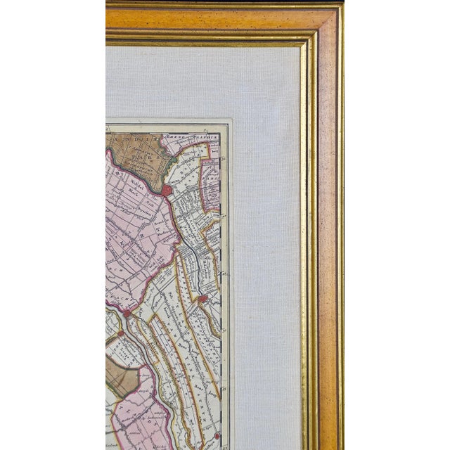 17th Century A Hand Colored 17th Century Visscher Map "Hollandiae" Southern Holland, 1678 For Sale - Image 5 of 5