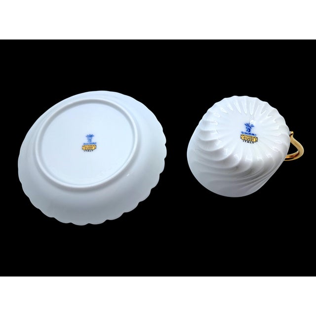 Ancona Teacups by Richard Ginori for Doccia Manufacture, 1980s, Set of 12 For Sale - Image 4 of 10