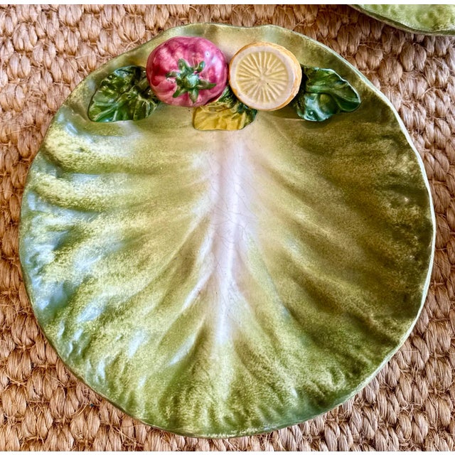 Gorgeous set of three Italian fruit lettuce leaf wall plates, Palm Beach Mediterranean style home find. Marked and...