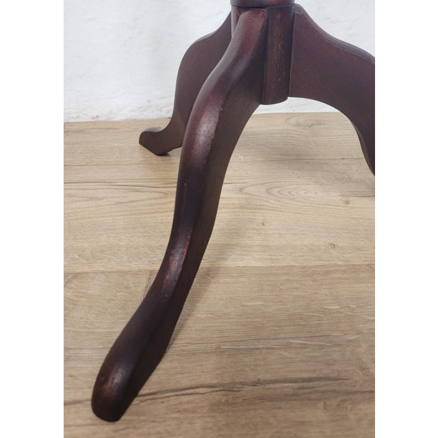 Vintage Wine Tripod Table Piecrust Scalloped Edge English 1950 Postage Available For Sale - Image 11 of 18