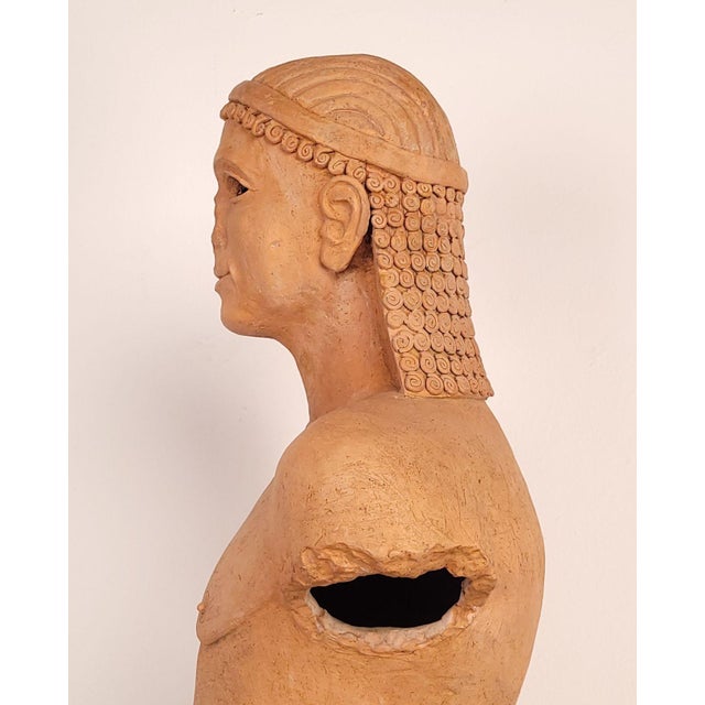 1970s Pottery Statue of a Koros on Later Stand, California Circa 1975 For Sale In San Francisco - Image 6 of 10