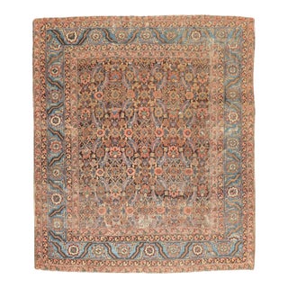 Antique Zabihi Collection Square Persian Bakshaish Rug - 7'1" x 8' For Sale