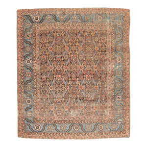 Antique Zabihi Collection Square Persian Bakshaish Rug