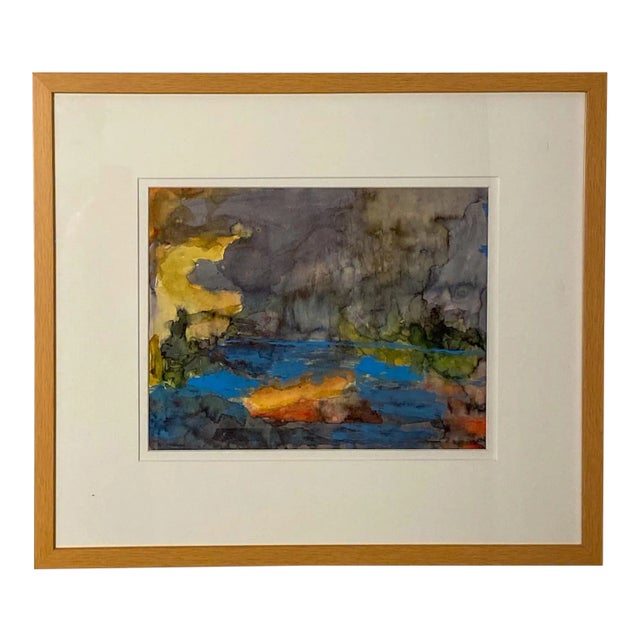 Vintage Abstract Watercolor, American Circa 1940 For Sale