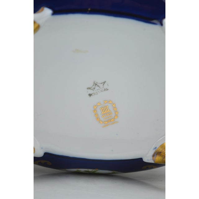 Cobalt Blue and Gilt Porcelain Jardinière, Portugal, 1950s For Sale - Image 12 of 14