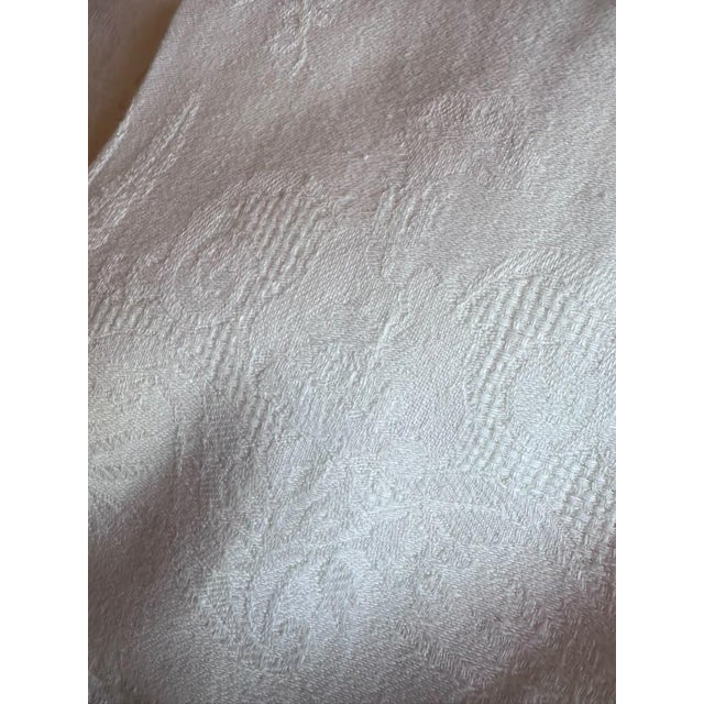 Antique French Damask Linen Dinner Napkins Jb Monogram Hand Embroidered Hemstitch - Set of 7 For Sale - Image 9 of 17