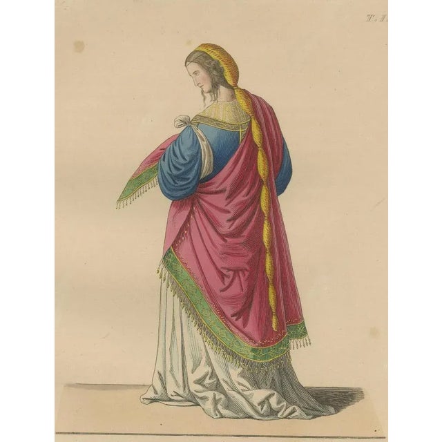 Mid 19th Century Lady with Braided Hair and Mantle, 1845, Paper For Sale - Image 5 of 10