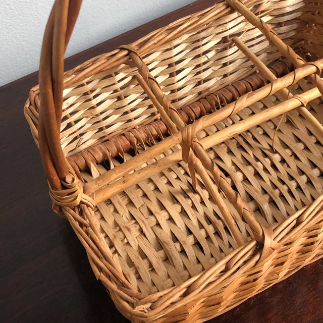 1960s Wicker Drink / Cocktail Caddy For Sale - Image 10 of 12