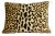 Custom-tailored pillow in a stunning printed leopard spot design. Gold cotton-velvet back. Self welt trim. Zipper closure....