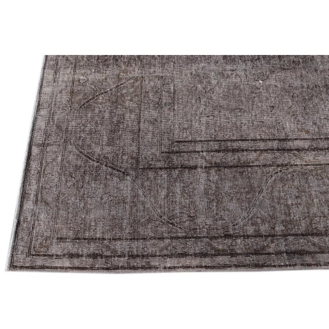 Mid-20th Century Vintage Distressed Wool Rug For Sale - Image 4 of 13