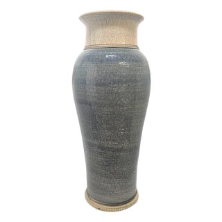 1991 James & Kathleen Fox River Pottery Large California Studio Floor Vase For Sale