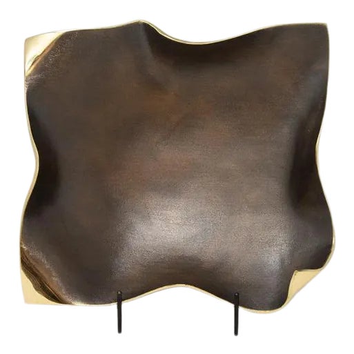 Fold Gold and Dark Chestnut Bowl For Sale