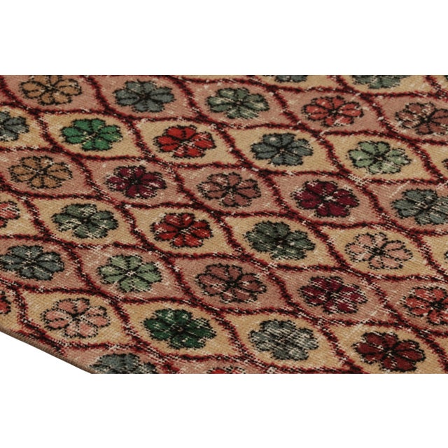 Traditional Vintage Turkish Runner Rug, Polychromatic Geometric Floral Pattern - Rug & Kilim For Sale - Image 3 of 8