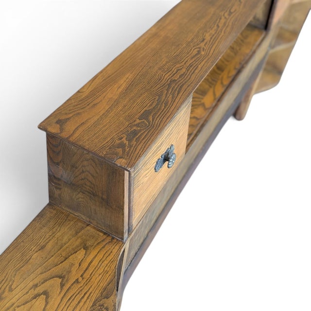 Vintage l.a. Period Furniture Headboard With Integrated Nightstands For Sale - Image 13 of 18