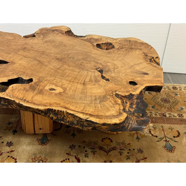 Live Edge Olive Wood Coffee Table For Sale In San Francisco - Image 6 of 13