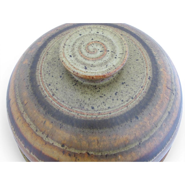 Ceramic Wally Schwab Large Cake Dome Dessert Serving Dish W/Lid Pacific Nw Pottery For Sale - Image 7 of 17