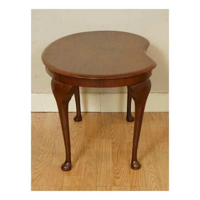 Brown Art Deco Kidney-Shaped Hardwood Side Table For Sale - Image 8 of 10