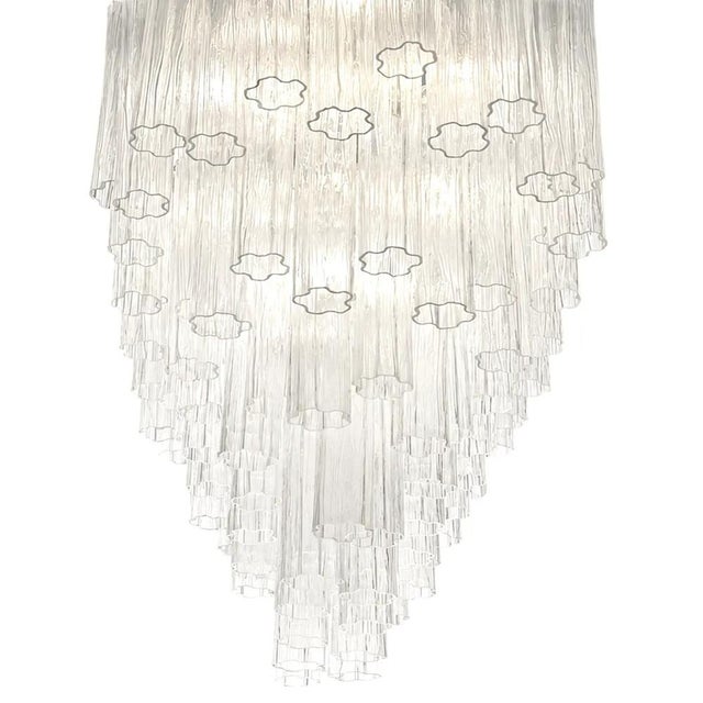 Contemporary Italian Murano Glass Chandelier with Clear Tronchi Elements by Simoeng for Simoeng For Sale - Image 3 of 7