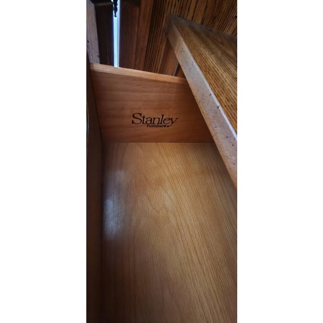 1970s 1970s Stanley Furniture Spanish Mediterranean Carved Oak Dresser Set - A Pair For Sale - Image 5 of 13