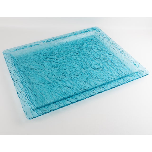 Willy Rizzo Style Ice Effect Turquoise Lucite Barware Serving Tray For Sale In Atlanta - Image 6 of 10