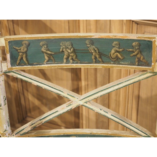 Pair of Northern Italian Neoclassical Painted Wooden Armchairs, Circa 1830s For Sale - Image 18 of 18