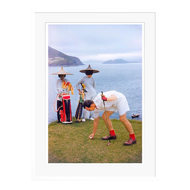 Toni Frissell 'Golfing in Hong Kong' Archival Pigment Print Framed in White For Sale