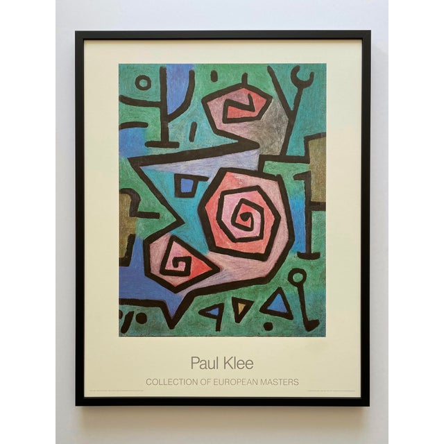 Paul Klee Vintage 1986 Lithograph Print Framed Modernist Poster " Heroische Rosen " 1938 For Sale - Image 15 of 15