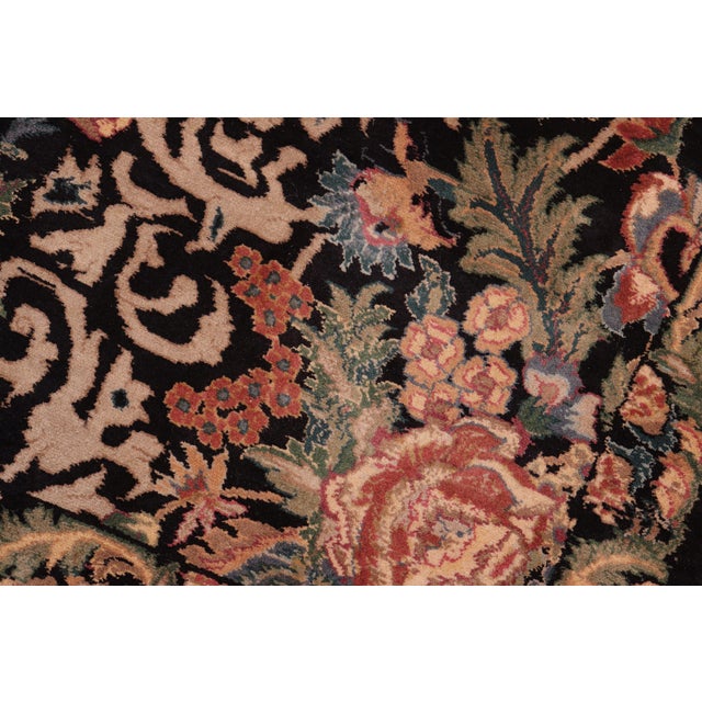 Elegant Shabby Chic Pak-Persian Black/Rust Wool Rug - 8'1'' X 10'3'' For Sale In New York - Image 6 of 9