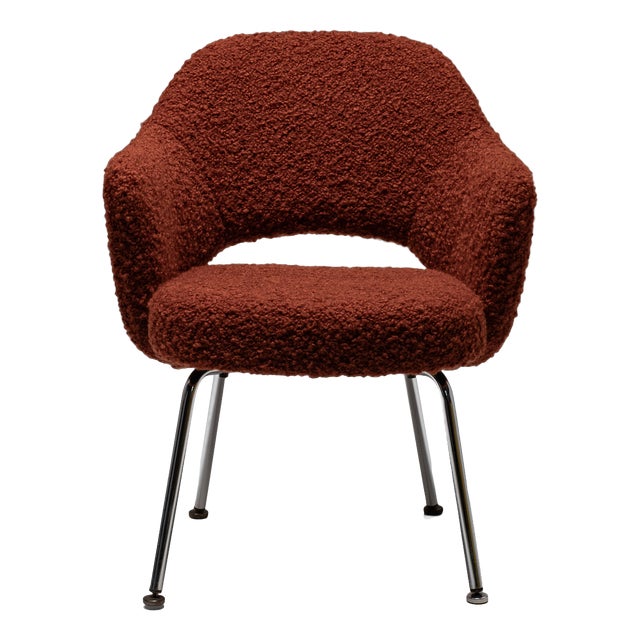 Model 71 Dining Chair in Pierre Frey Alpaca and Mohair Bouclé by Eero Saarinen for Knoll, 1960s For Sale
