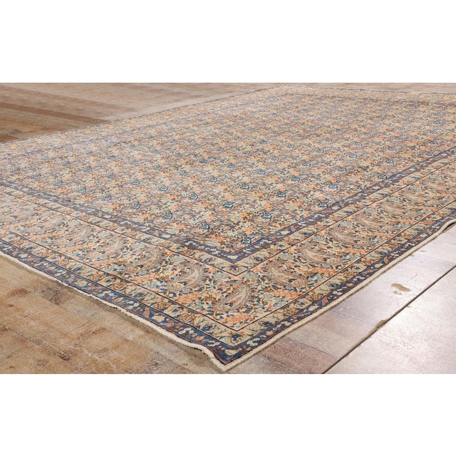 Signed Antique Persian Kashan Rug, 08'04 X 11'03 For Sale - Image 9 of 11