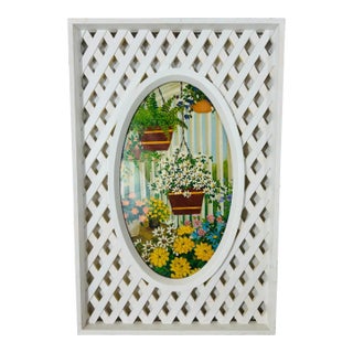 Vintage Framed Floral Picture For Sale